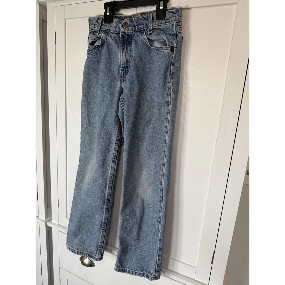 Vintage 1997 Levi's 550 Relaxed Fit Jeans Light Wash Orange Tab Boys Size 10